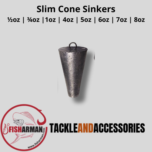 Slim Cone Fishing Sinkers for Quick Descent & Casting - Fisharman ...